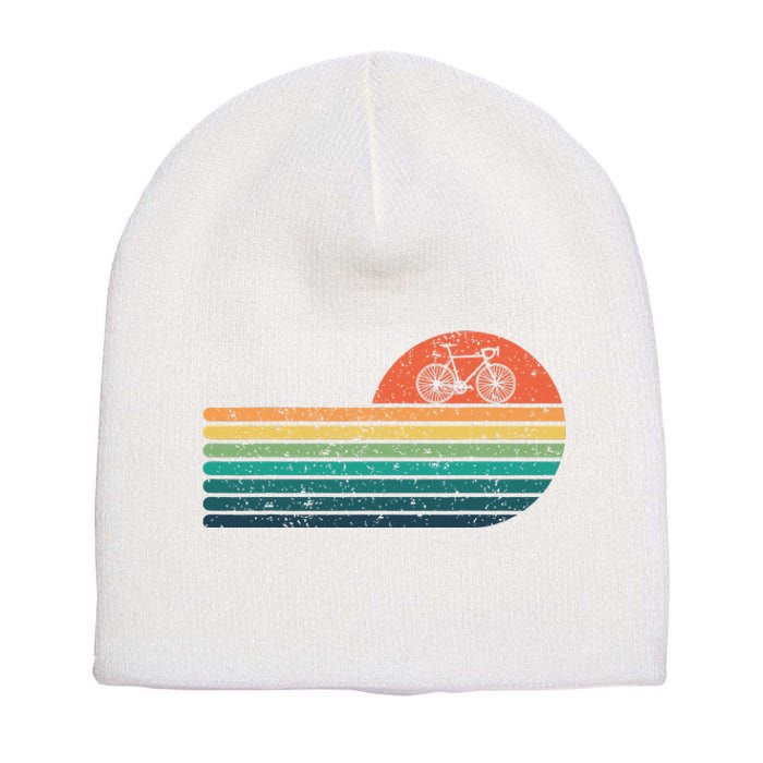 Retro Sunset Road Bike Bicycle Vintage Cycling Short Acrylic Beanie