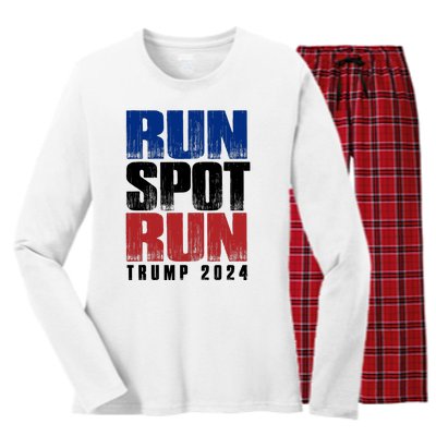 Run Spot Run Women's Long Sleeve Flannel Pajama Set 