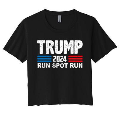 Run Spot Run Trump 2024 Women's Crop Top Tee