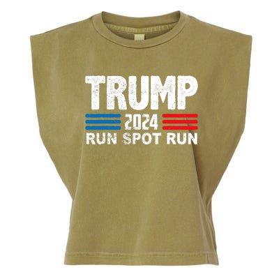 Run Spot Run Trump 2024 Garment-Dyed Women's Muscle Tee