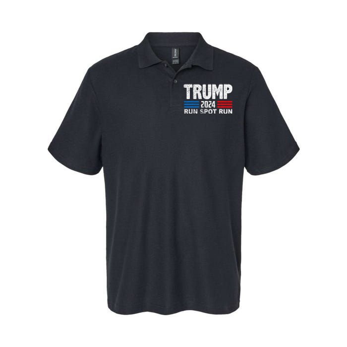 Run Spot Run Trump 2024 Debate Quote Funny Political Softstyle Adult Sport Polo