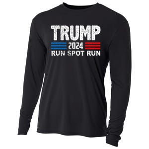 Run Spot Run Trump 2024 Debate Quote Funny Political Cooling Performance Long Sleeve Crew