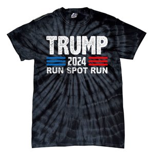 Run Spot Run Trump 2024 Debate Quote Funny Political Tie-Dye T-Shirt