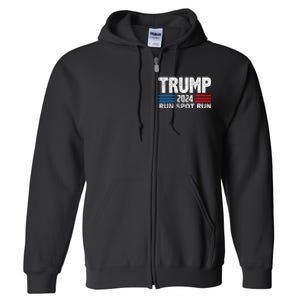 Run Spot Run Trump 2024 Debate Quote Funny Political Full Zip Hoodie