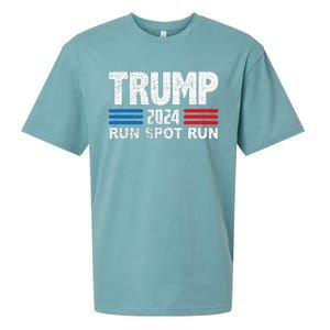 Run Spot Run Trump 2024 Debate Quote Funny Political Sueded Cloud Jersey T-Shirt