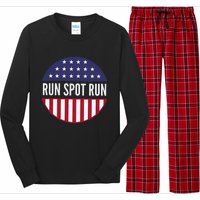 Run Spot Run Vintage Funny Trump Political Election 2024 Long Sleeve Pajama Set