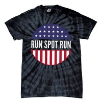 Run Spot Run Vintage Funny Trump Political Election 2024 Tie-Dye T-Shirt