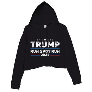 Run Spot Run! Funny Donald Trump Debate Quote 2024 Kamala Crop Fleece Hoodie