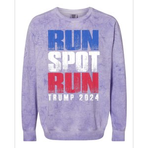 Run Spot Run Run Spot Run Trump Kamala Debate 2024 Colorblast Crewneck Sweatshirt