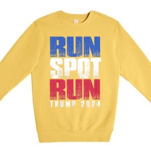 Run Spot Run Run Spot Run Trump Kamala Debate 2024 Premium Crewneck Sweatshirt