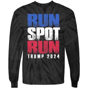 Run Spot Run Run Spot Run Trump Kamala Debate 2024 Tie-Dye Long Sleeve Shirt