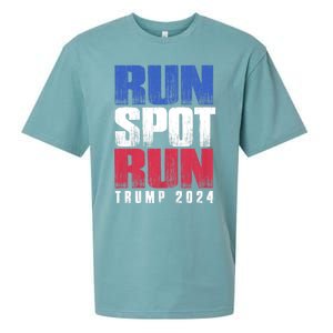 Run Spot Run Run Spot Run Trump Kamala Debate 2024 Sueded Cloud Jersey T-Shirt