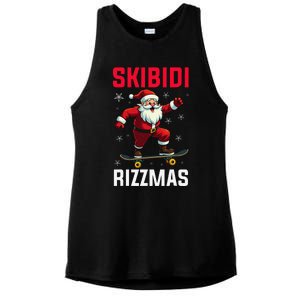 Retro Skibid.I Rizzmas Funny Santa Skating Board Christmas Ladies PosiCharge Tri-Blend Wicking Tank