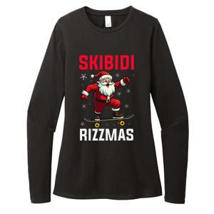 Retro Skibid.I Rizzmas Funny Santa Skating Board Christmas Womens CVC Long Sleeve Shirt