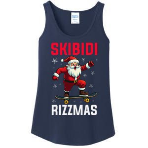 Retro Skibid.I Rizzmas Funny Santa Skating Board Christmas Ladies Essential Tank