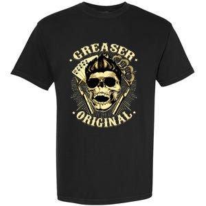 Rockabilly Skull Rocker Greaser Biker Garment-Dyed Heavyweight T-Shirt