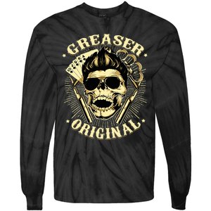 Rockabilly Skull Rocker Greaser Biker Tie-Dye Long Sleeve Shirt