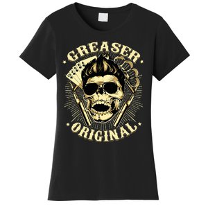 Rockabilly Skull Rocker Greaser Biker Women's T-Shirt