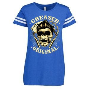 Rockabilly Skull Rocker Greaser Biker Enza Ladies Jersey Football T-Shirt