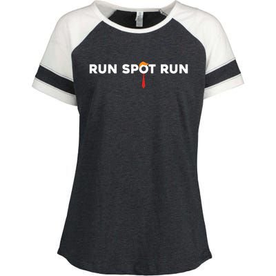 Run Spot Run Run Spot Run Trump 2024 Enza Ladies Jersey Colorblock Tee