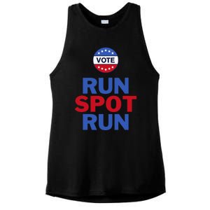 Run Spot Run. Trump And Harris Debate. Economic Plan. Ladies PosiCharge Tri-Blend Wicking Tank