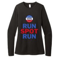 Run Spot Run. Trump And Harris Debate. Economic Plan. Womens CVC Long Sleeve Shirt