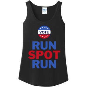 Run Spot Run. Trump And Harris Debate. Economic Plan. Ladies Essential Tank