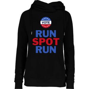 Run Spot Run. Trump And Harris Debate. Economic Plan. Womens Funnel Neck Pullover Hood