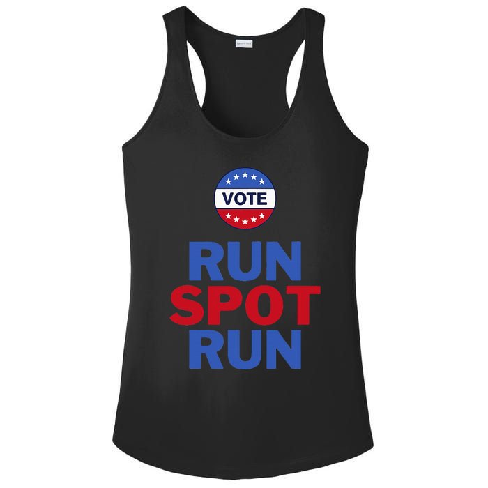 Run Spot Run. Trump And Harris Debate. Economic Plan. Ladies PosiCharge Competitor Racerback Tank