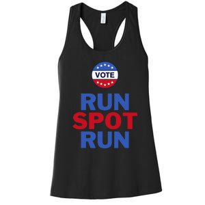 Run Spot Run. Trump And Harris Debate. Economic Plan. Women's Racerback Tank