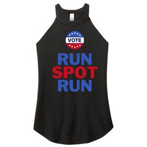 Run Spot Run. Trump And Harris Debate. Economic Plan. Women's Perfect Tri Rocker Tank