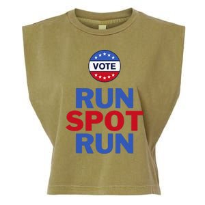 Run Spot Run. Trump And Harris Debate. Economic Plan. Garment-Dyed Women's Muscle Tee