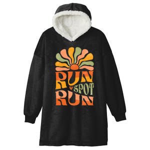 Run Spot Run Debate Boho Aesthetic Supports Trump Hooded Wearable Blanket