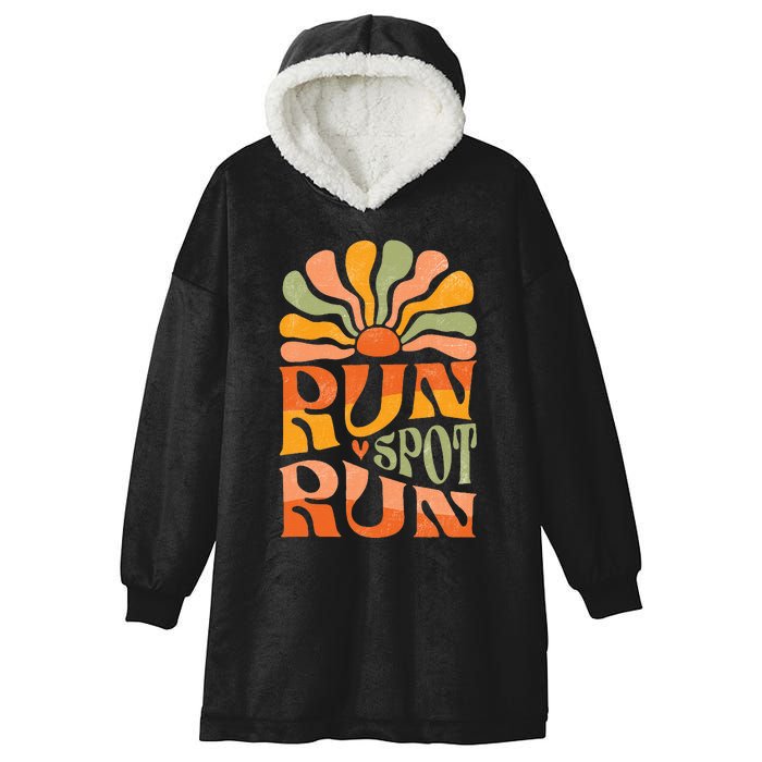 Run Spot Run Debate Boho Aesthetic Supports Trump Hooded Wearable Blanket