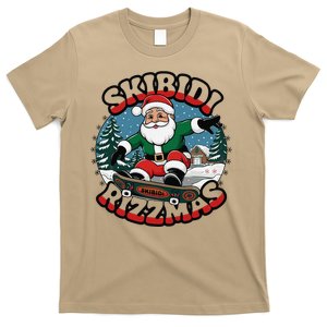 Retro Skibid.I Rizzmas Funny Santa Clause Skating Board T-Shirt