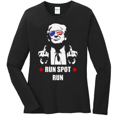 Run Spot Run Ladies Long Sleeve Shirt