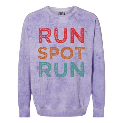 Run Spot Run Trump 2024 Funny Election Spot Run Trump 2024 Colorblast Crewneck Sweatshirt