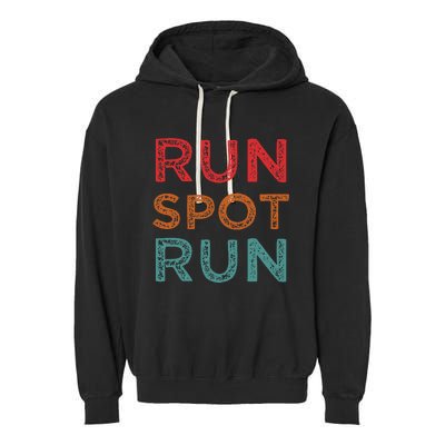 Run Spot Run Trump 2024 Funny Election Spot Run Trump 2024 Garment-Dyed Fleece Hoodie