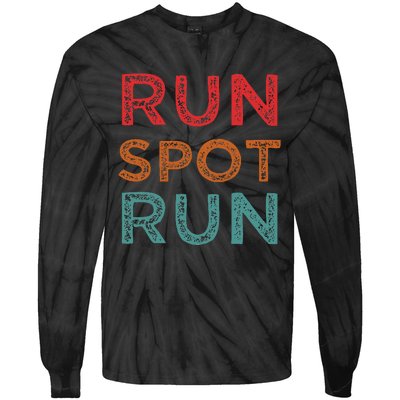 Run Spot Run Trump 2024 Funny Election Spot Run Trump 2024 Tie-Dye Long Sleeve Shirt