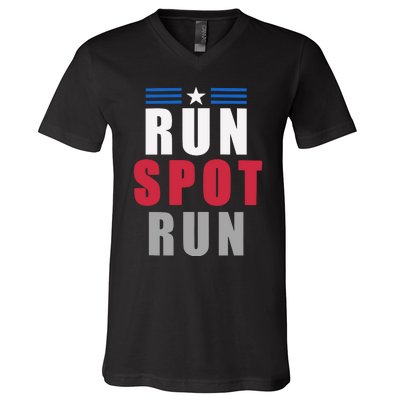 Run Spot Run Funny Trump Quote V-Neck T-Shirt