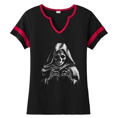 Reaper Skeleton Ladies Halftime Notch Neck Tee