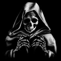 Reaper Skeleton Flat Bill Trucker Hat