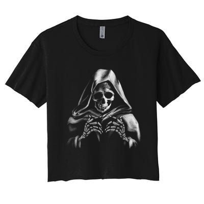 Reaper Skeleton Women's Crop Top Tee