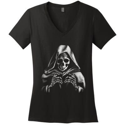 Reaper Skeleton Women's V-Neck T-Shirt