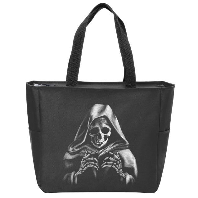 Reaper Skeleton Zip Tote Bag