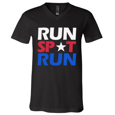 Run Spot Run Trump V-Neck T-Shirt