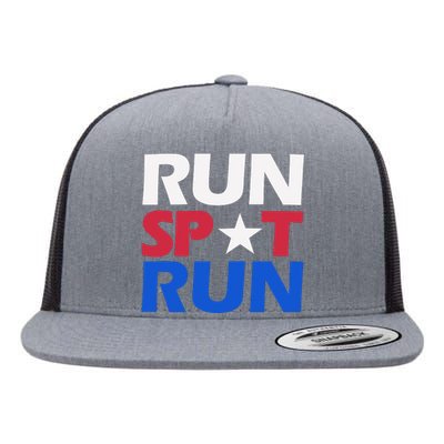 Run Spot Run Trump Flat Bill Trucker Hat