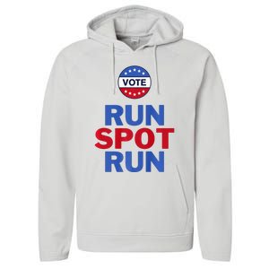 Run Spot Run. Trump And Harris Debate Performance Fleece Hoodie