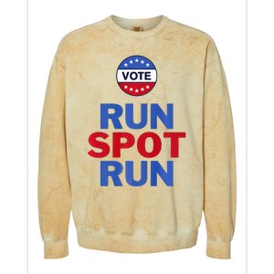 Run Spot Run. Trump And Harris Debate Colorblast Crewneck Sweatshirt