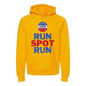 Run Spot Run. Trump And Harris Debate Premium Hoodie